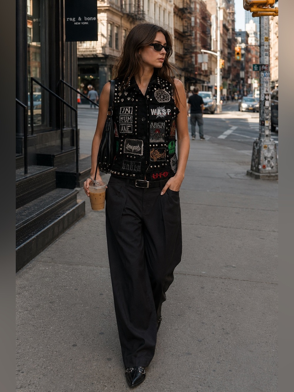 Custom Levi’s Studded Battle Vest Metal Punk Jacket Motörhead Slayer W.A.S.P.